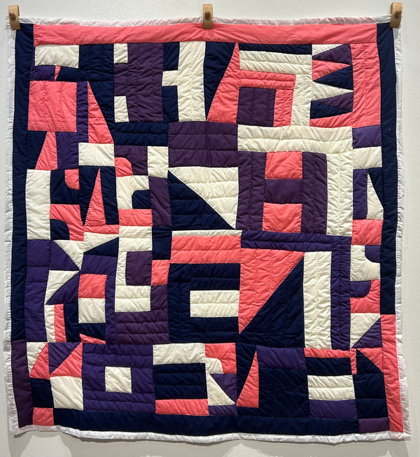 Untitled (purple pink blue quilt)